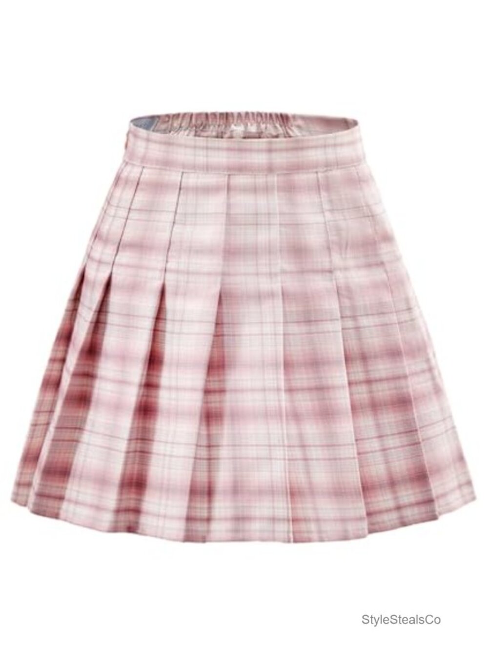 Women's Pleated A-Line Skirt with Built-in Shorts High Waisted